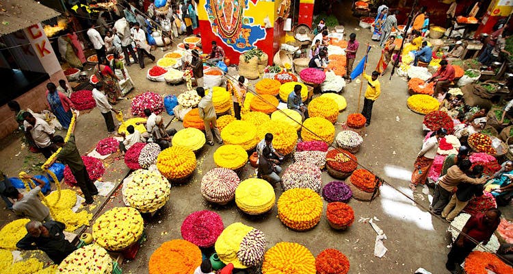 Malleswaram Market-For Buying Fresh Flowers