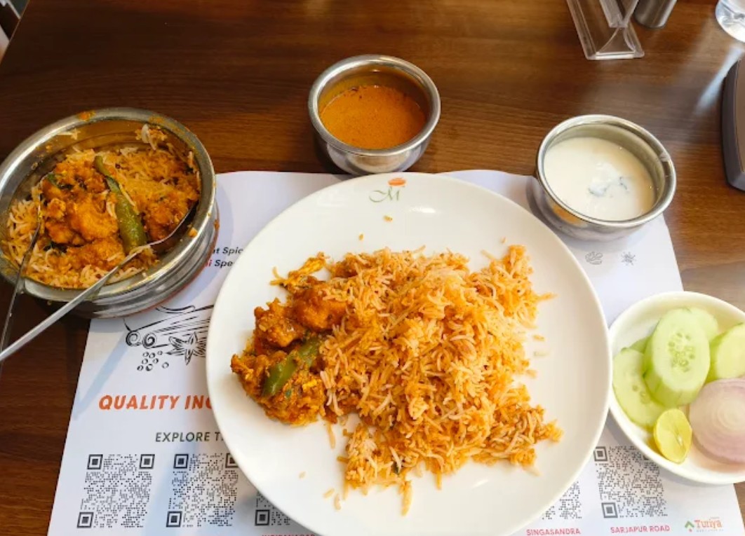 Andhra-style Boneless Chicken Biryani from Meghana Foods, Indiranagar, famous for best spicy Biryani in Bangalore.